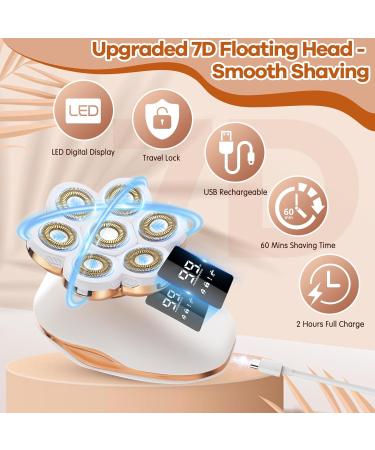 Buy 7D Electric Razor for Women - Painless 5-in-1 Facial Hair Removal & Bikini Trimmer | Rechargeable Wet/Dry Shaver for Arms Legs & More - Buy Online on SooperMarket.com