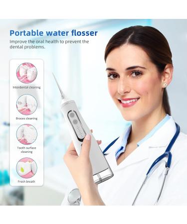 Cordless Water Flosser - 4 Modes, 4 Nozzles, 310ml Capacity, USB Charging, IPX7 Waterproof, Travel-friendly (White) - Buy Online on SooperMarket.com