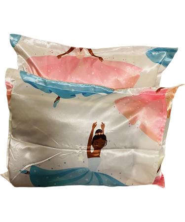 Satin Toddler Pillowcase Set - 13 x 18 inches Ballerina Theme - Retains Hair Moisture - Pack of 2 - Buy Online on SooperMarket.com
