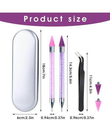 Rhinestone Picker Tool Wax Pencil Set - 2 Dual-Ended Pens with Extra Tips and Nail Art Tweezer for DIY Crafts - Buy Online on SooperMarket.com