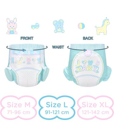 Buy LittleForBig Adjustable Velcro Adult Printed Diapers - 10 Pack Baby Parade (Medium 71-96 CM) Blue M - International Shipping Available - Buy Online on SooperMarket.com