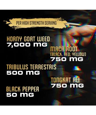 Horny Goat Weed Capsules 9050mg with Maca, Tribulus Terrestris, Tongkat Ali - Energy & Strength Support - 100 Capsules - Buy Online on SooperMarket.com