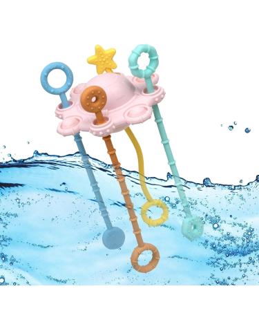 Calakono Spinner Sensor Toy for Toddlers | Safe Montessori Pull String Activity Toys for Travel | Child-Friendly Sliding and Dragging Toys in Pink - Buy Online on SooperMarket.com