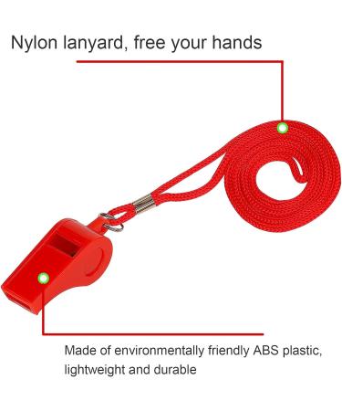 Shubeeieumi 2-Piece Sports Whistle Set - Red Plastic Whistles with Lanyard for School Sports Football Kids & Students | Crisp Sound - Buy Online on SooperMarket.com