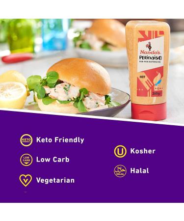 Nando's Hot PERinaise Spicy Flavoured Mayo Perfect for Spreads Dressings & Dips Gluten Free Mayonnaise Vegetarian Keto Friendly 450ml - Buy Online on SooperMarket.com