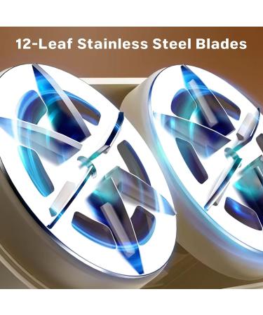 Rechargeable Lint Shaver - Dual Motor Fabric Defuzzer with 12-Leaf Blades Digital Display & 4 Speeds for Clothes & Sofas (Cream - Buy Online on SooperMarket.com