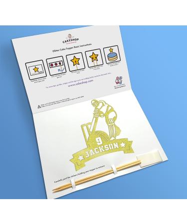 Cakeshop Cake Decoration Pack | Cricket Theme Premium Double Sided Glitter Card Cake Topper Sign & 25g Party Pack of Cake Sugar Sprinkles | Custom Name & Age Cake Decorations (Champagne) Prime Glitter Card: Champagne - Buy Online on SooperMarket.com