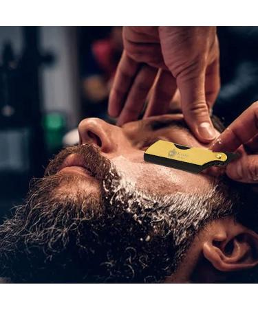Krisp Shave Professional Classic Straight Edge Barber Razor for Close Shaving - Salon Quality Men's Beard Shavette with 10 Blades - Buy Online on SooperMarket.com
