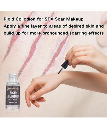 Makeup Rigid Collodion & Remover Kit - Liquid Scar Makeup for Halloween | SFX Scarring Liquid with Brush (5ml + 30ml - Buy Online on SooperMarket.com
