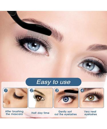 2pcs Eyelash Combs & Separator Tool - Metal Lash Comb for Individual Lashes & Extensions - Foldable Black Mascara Separator - Buy Online on SooperMarket.com