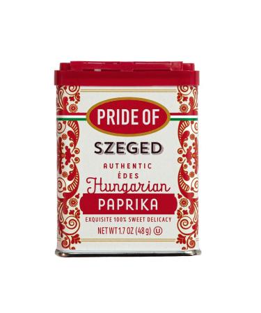 Pride Of Szeged Hungarian Sweet Paprika, Authentic Hungarian Sourced, Single Ingredient Premium Spice | Gluten Free | Kosher | Non-GMO | 1.7 oz. Tin, 1-Count