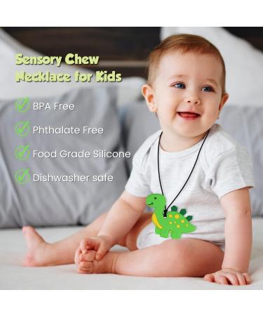 Nearbyme Baby Teething Necklace 2PACK Gray/Pink - Silicone Chewable Teether for Babies and Toddlers - Sensory Oral Motor Chew Tool for Aggressive Chewers - Buy Online on SooperMarket.com