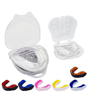 Single-colored mouth protection-mouth protection for children teenagers with case with etui school martial arts rugby football hockey muay thai mma boxing martial arts basketball (jnr-clear) junior (& lt 11)