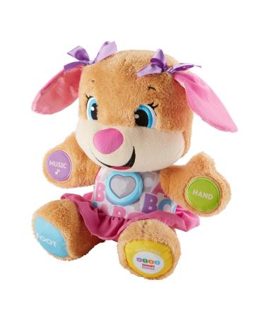 Fisher-Price Learning fun dog friend |Speaking singing cuddly toy |Baby toys 6 months + |Interactive toy dog |Educational toy baby gift girls & guys |Speaks German fpp53