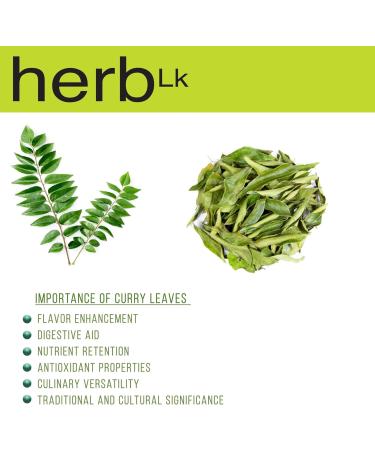 HerbLk Dried Curry Leaves (0.5 Oz / 15g) Naturally Grown 300+ Leaves Ceylon Spices Food Organic Dried Kari Patta Aromatic Flavors USDA Non-GMO No Additives No Gluten Vegan From Sri Lanka - Buy Online on SooperMarket.com