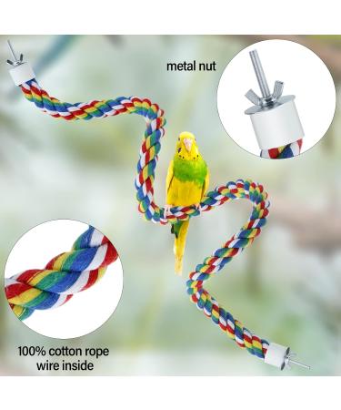 Bird Rope Spiral Perch - Ideal Climbing Rope for Parrots Budgies Cockatiels & Parakeets | 80cm with Metal Nut - Buy Online on SooperMarket.com