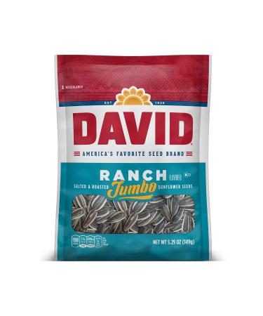 DAVID SEEDS Roasted and Salted Ranch Jumbo Sunflower Seeds, 5.25 oz 5.25 Ounce (Pack of 1)