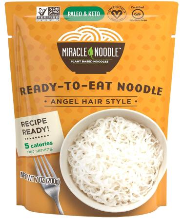 Miracle Noodle Angel Hair Shirataki Noodles - Ready To Eat Konjac Noodle - Keto, Paleo, Vegan - Gluten Free, Low Carb, Low Calorie, Soy Free - 7 Ounce (Pack Of 6) - Buy Online on SooperMarket.com