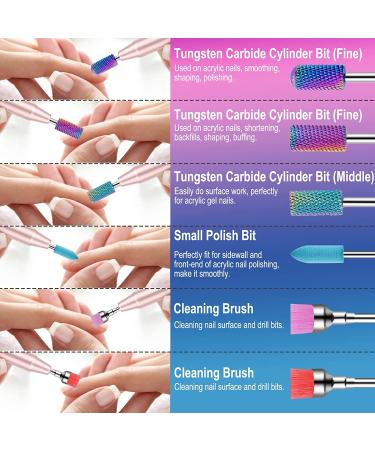 25Pcs Nail Drill Bits Set with Portable Holder - Ceramic Diamond Carbide Cuticle Efile Remover Bits for Acrylic Nails - 3/32 Inch, Home Salon Acrylic Gel Nail Polish - Buy Online on SooperMarket.com