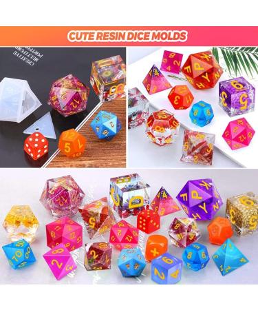 Shynek Resin Dice Molds Set - 19 Polyhedral Styles with Silicone Mold, Tools, and Paints for Epoxy Resin Dice Making - Buy Online on SooperMarket.com