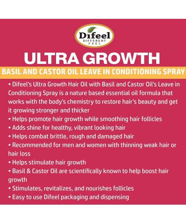 Difeel Ultra Growth Basil & Castor Hair Oil Leave-in Conditioning Spray 6 oz - Buy Online on SooperMarket.com