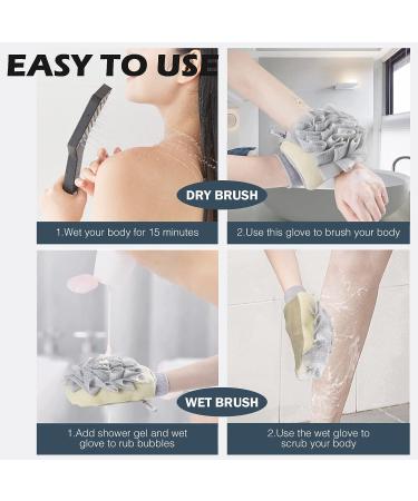 ENESNES 2-in-1 Exfoliating Glove for Body Scrubbing and Dead Skin Removal - Beige - Buy Online on SooperMarket.com