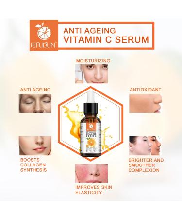 Vitamin C Serum - Anti Aging Face Serum with Vitamin C - Anti-Dark Spots & Brightening Serum with Hyaluronic Acid - Vitamin C Serum For Dull Tired - Vit E Oil Women/Men - Buy Online on SooperMarket.com