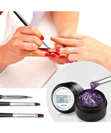 Saviland Builder Nail Gel Kit - 12 Colors Nail Extension Gel Set with Forms and Brushes | Nail Strengthening Manicure Set for DIY Nail Art (B-Sequins Series) - Buy Online on SooperMarket.com