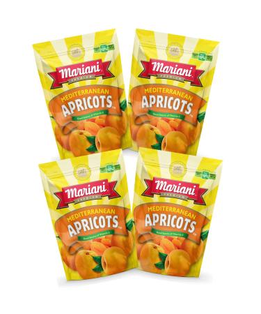 Mariani Mediterranean Dried Apricots - No Sugar Added Gluten Free Vegan Fat Free Non-GMO - Healthy Snacks for Kids & Adults 6oz (Pack of 4)