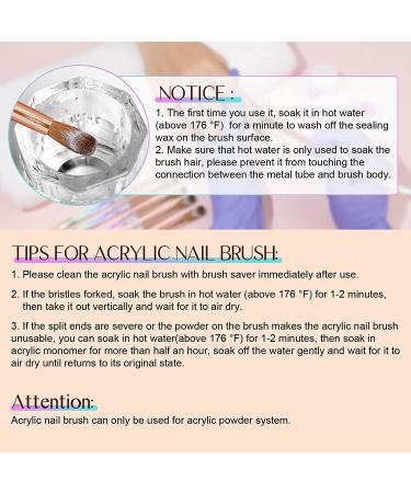 Saviland Kolinsky Acrylic Nail Brush Set - 6 PCS Professional Crystal Brushes for Acrylic Application and Nail Extension - Sizes 4/6/8/10/12/14 - Buy Online on SooperMarket.com