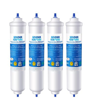 Golden Icepure Water Filter Refrigerator Replacement for Samsung DA29-10105J DA29-10105J Hafex/Exp DA99-02131B WSF-100 EF9603 Integrated Pipe Connector 4 pieces (1 Pack)