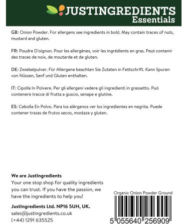JustIngredients Essentials Organic Onion Powder 500g - Pack of 1 | Pure and Natural - Buy Online on SooperMarket.com