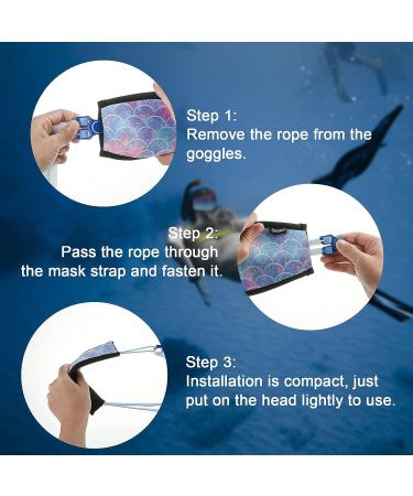 Reflective Neoprene Mask Strap Cover for Dive & Snorkel Masks - Hair Protector Wrap for Water Sports - Buy Online on SooperMarket.com