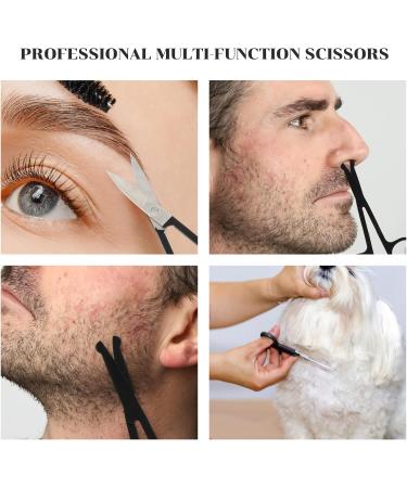 Facial Hair Grooming Scissors for Men & Women - Rounded & Curved Eyebrow Trimming Tool for Nose, Beard, Mustache, Eyelashes & Ear Hair - Buy Online on SooperMarket.com