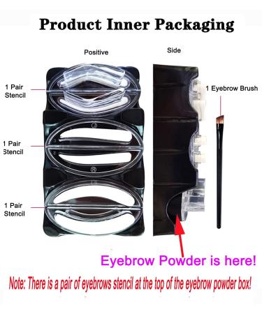 Waterproof Eyebrow Stamp Powder Seal Kit - Dark Brown, Light Brown, Gray - Buy Online on SooperMarket.com