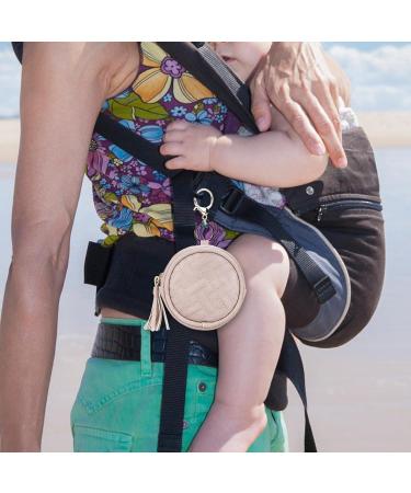 Nupaque Pacifier Cover with Clip | Travel Case & Zippered Holder for Girls | Pink Binky Clip Bag Capsule & Box - Buy Online on SooperMarket.com