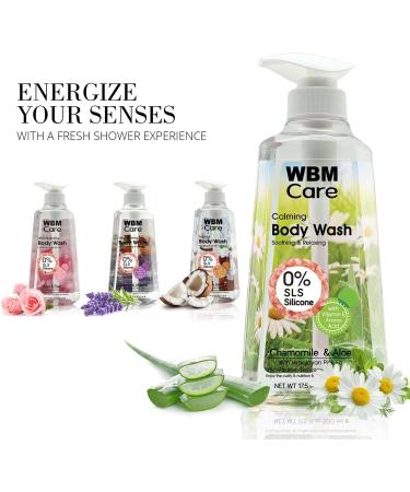 Natural Body Wash with Chamomile & Aloe - Calming Liquid Shower Gel with Himalayan Pink Salt | 17.5 Oz - Buy Online on SooperMarket.com