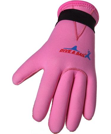 EXCEREY Kids Neoprene Skid-Proof Diving Gloves - Pink Medium | 3MM Surf Snorkeling Gloves - Buy Online on SooperMarket.com