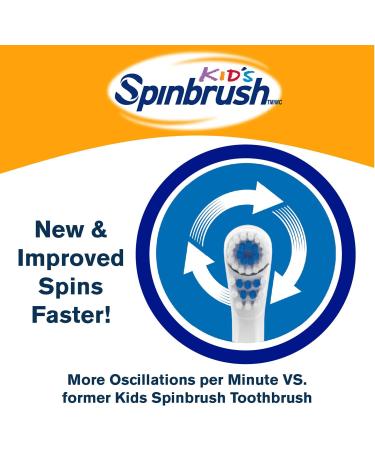 Spinbrush Kids CLEAN & CLEAR Electric Toothbrush Soft Bristles Duracell Batteries Included - Buy Online on SooperMarket.com