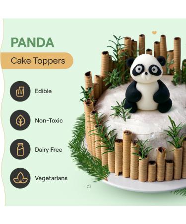 SugarArt Edible Panda Cake Topper - Handmade Animal Cake Decorations - Perfect on Fondant Butter Cream & Icing Sugar Cakes - Made of Sugar - Contains Food Colors (1 Pc Panda) - Buy Online on SooperMarket.com