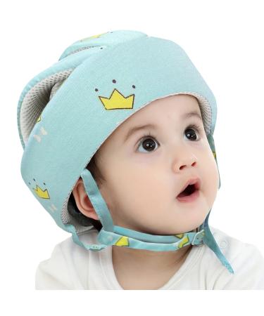 Ocanoiy Baby Safety Helmet Toddler Children Headguard Infant Head Cushion Protective Harnesses Cap Soft Adjustable Kid Safety Hat Head Protector (Crown Blue)