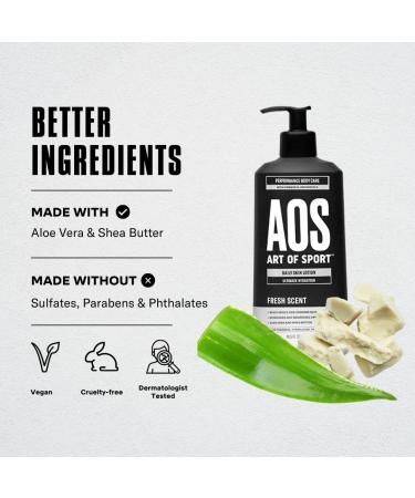 Art of Sport Daily Skin Lotion (2-Pack) - Shea Butter, Aloe Vera, Vitamin B & E Moisturizer for Dry Skin - Non-Greasy Formula, Fresh Scent - Dermatologist Tested - 13.5 Fl Oz (Pack of 2) - Buy Online on SooperMarket.com