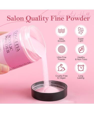 COSCELIA Dark Pink Acrylic Powder for Nails - 120g 3D Nail Extensions No Lamp Needed - International Shipping - Buy Online on SooperMarket.com