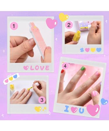 TBeautfave Nail Polish Set 4 Color Peel off Pink Nail Varnish Set Quick Dry & Long Lasting Nail Polish Water-Based Non-toxic Natural Nail Polish Set No Need UV DIY Nail Art - Buy Online on SooperMarket.com
