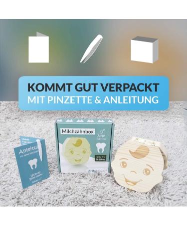 Original Zrilubkrelz Wooden Tooth Box for Children | German Milk Tooth Keepsake Gift | Personalized with Letter | 2 Versions for Boys & Girls - Buy Online on SooperMarket.com