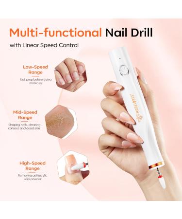 Modelones Cordless Nail Drill 22000RPM Electric Nail File with LED Light for Acrylic Gel Nails Professional Nail Drill Set with Nail Drill Bits & Sanding Bands for Quick Manicure Pedicure Kit 12 - Buy Online on SooperMarket.com
