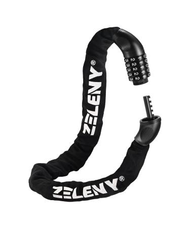 Zeleny bicycle lock high safety 7mm bicycle lock bike bike with 5-digit number code 90cm chain lock bike lock bicycle chain locks for bikes motorcycle e scooter