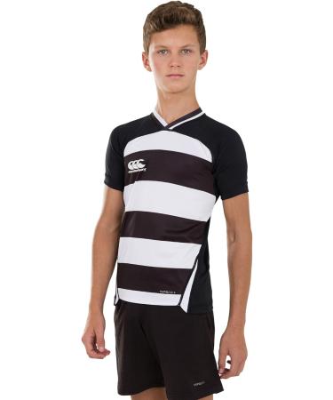 Canterbury Boys Vapodri Evader Hooped Rugby Jersey - Black/White | International Shipping Available - Buy Online on SooperMarket.com