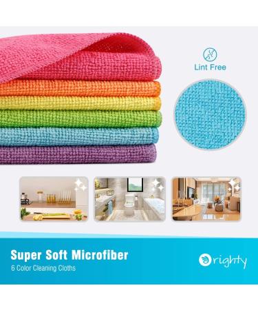 Orighty Microfiber Cleaning Cloths Pack of 12 - Highly Absorbent & Lint Free for House, Kitchen, Car Care - 12x12 inch - Buy Online on SooperMarket.com
