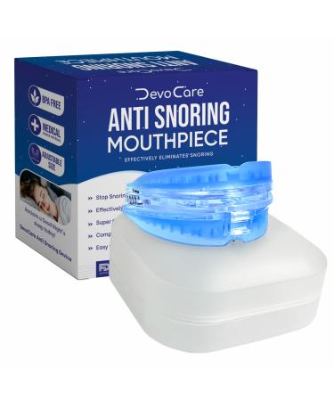 Mouth Guard For Sleep Snoring Solution - Snoring Mouthpiece For Quiet Sleep - Reusable Mouth Guard For Stop Snoring - Help Men/Women for Their Sleep Breathe Better - V Flow Design - 1mm - 4mm